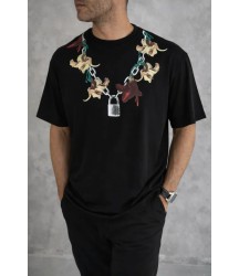 Erkek Baskılı T-Shirt Kısa Kol Bisiklet Yaka Regular Fit Rahat Kalıp Günlük Tişört - Siyah