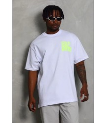 Erkek Baskılı T-Shirt Kısa Kol Bisiklet Yaka Regular Fit Rahat Kalıp Günlük Tişört - Beyaz