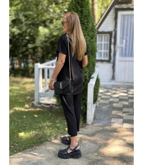 Kadın Kısa Kollu V Yakalı Iki Iplik Bluz Ve Pantolon Ikili Takım Kadın Kısa Kollu V Yakalı Iki Iplik Bluz Ve Pantolon Ikili Takım