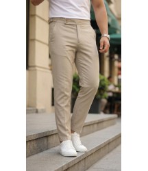 Erkek Toka Detaylı Oldmoney Kumaş Pantolon