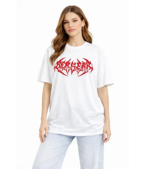 Baskılı T-Shirt Yazlık Kısa Kol Bisiklet Yaka Rahat Kalıp Tişört - Beyaz