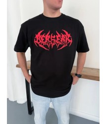 Erkek Baskılı T-Shirt Yazlık Kısa Kol Bisiklet Yaka Rahat Kalıp Tişört - Siyah
