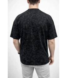 Erkek Premium Tişört OSY Yumuşak Dokulu Yıkamalı Oversize T-Shirt - Siyah