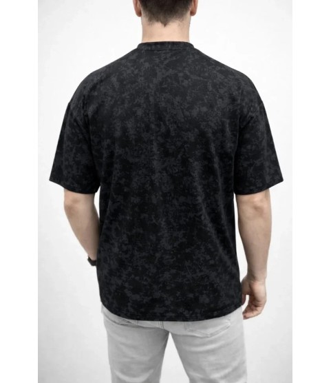 Erkek Premium Tişört OSY Yumuşak Dokulu Yıkamalı Oversize T-Shirt - Siyah
