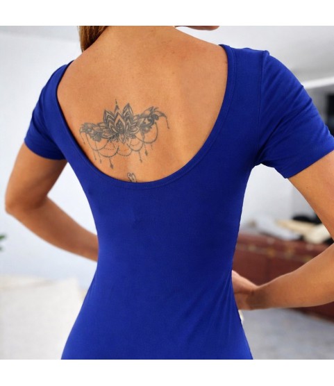 Kadın Kısa Kollu Sırt Dekolteli Yırtmaç Detaylı Viskon Elbise Kadın Kısa Kollu Sırt Dekolteli Yırtmaç Detaylı Viskon Elbise