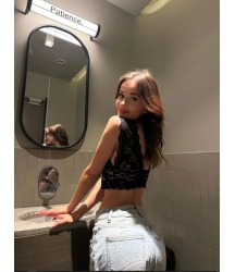 Dantel Bralet Crop Sütyen V Yaka Askılı Şık Esnek Rahat - Siyah