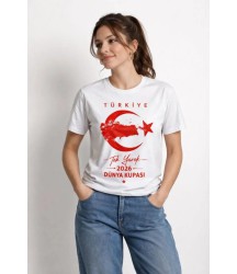 TÜRKİYE Ay Yıldız 2026 Dünya Kupasi Taraftar Forma T-Shirt - Beyaz