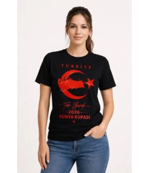 TÜRKİYE Ay Yıldız 2026 Dünya Kupasi Taraftar Forma T-Shirt - Siyah