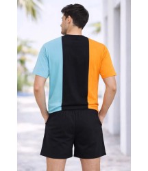 Erkek Nakışlı Tişört Şort İkili Takım Oversize Yazlık Kombin - Çok Renkli