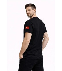 Erkek Türkiye World Cup 2026 Baskılı Tişört Futbol Temalı Forma T-Shirt - Siyah