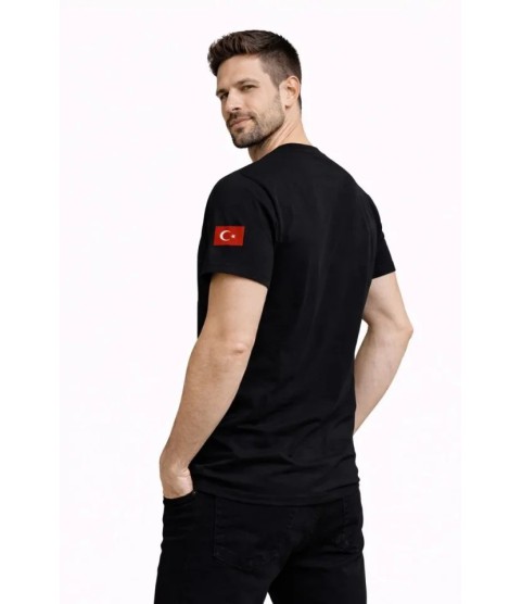 Erkek Türkiye World Cup 2026 Baskılı Tişört Futbol Temalı Forma T-Shirt - Siyah