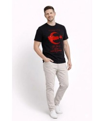 Erkek TÜRKİYE Ay Yıldız Baskılı Taraftar Forma T-Shirt - Siyah