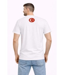 Erkek TÜRKİYE Baskılı Tişört Ay Yıldız 2026 Dünya Kupası Taraftar Forma T-Shirt - Beyaz