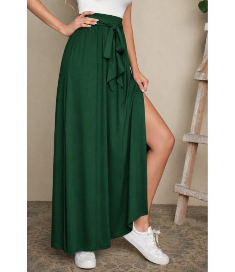 Kadın Yüksek Bel Bei Kuşaklı Yandan Yırtmaçlı Uzun Sandy Etek Kadın Yüksek Bel Bei Kuşaklı Yandan Yırtmaçlı Uzun Sandy Etek