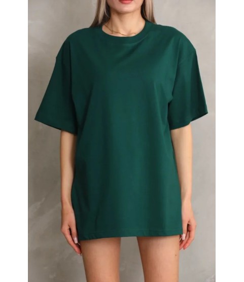 Regular Fit Tişört Bisiklet Yaka Yazlık Kısa Kol Basıc T-Shirt - Yeşil