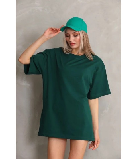 Regular Fit Tişört Bisiklet Yaka Yazlık Kısa Kol Basıc T-Shirt - Yeşil