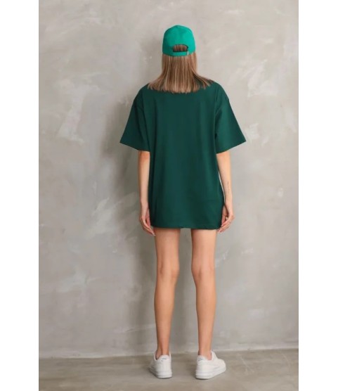 Regular Fit Tişört Bisiklet Yaka Yazlık Kısa Kol Basıc T-Shirt - Yeşil