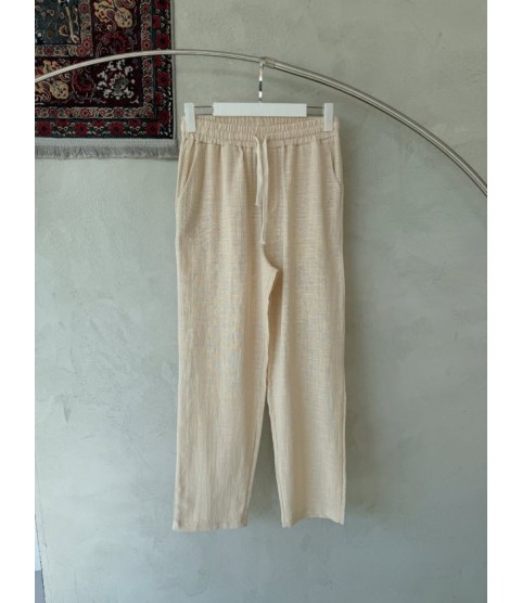 Erkek İthal Yıkamalı Keten Pantolon