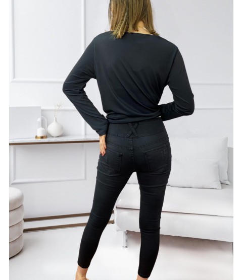 Yüksek Bel Likralı Kot Pantolon