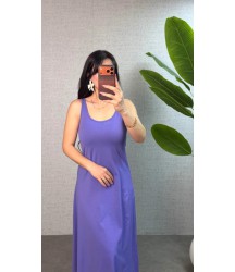 Kadın Askılı Yuvarlak Yaka Süprem Kumaş Elbise