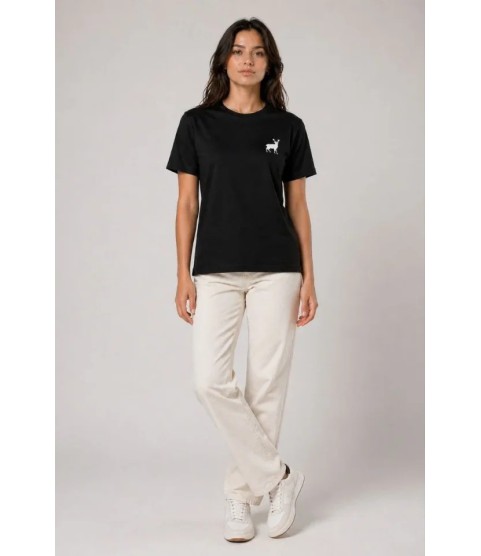 Minimal Geyik Logolu Tişört Bisiklet Yaka Kısa Kol Yazlık T-Shirt - Siyah Minimal Geyik Logolu Tişört Bisiklet Yaka Kısa Kol Yazlık T-Shirt - Siyah