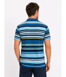 Erkek Çizgili Polo Yaka Tişört Kısa Kol Yazlık T-Shirt Regular Fit - Mavi