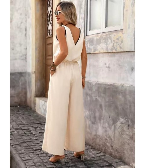 Kadın Askıdan Bağlamalı V Yakalı Belden Süs Bağcıklı Tulum Kadın Askıdan Bağlamalı V Yakalı Belden Süs Bağcıklı Tulum