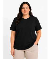 Battal Big Size Basic Tişört Bisiklet Yaka Rahat Kalıp T-Shirt - Siyah