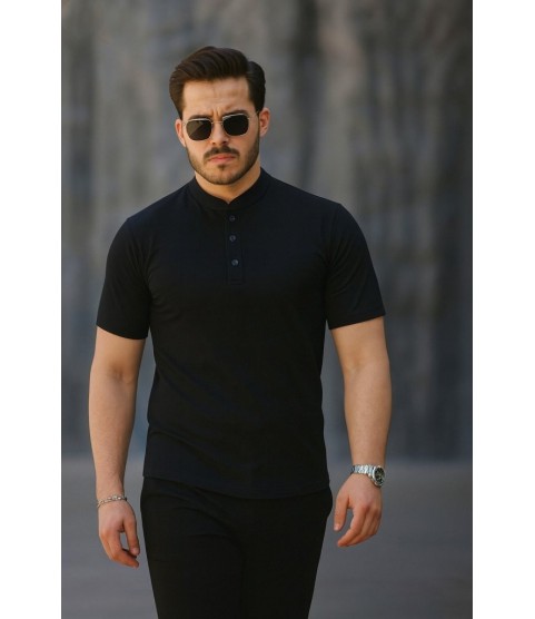 Erkek Kısa Kollu Hakim Yaka önü Düğmeli Viskon Bluz