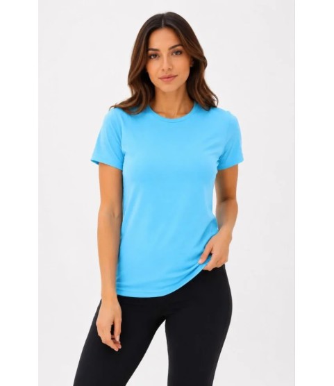 Basic Tişört Bisiklet Yaka Kısa Kol Günlük Yazlık Slim Fit T-Shirt - Turkuaz Basic Tişört Bisiklet Yaka Kısa Kol Günlük Yazlık Slim Fit T-Shirt - Turkuaz