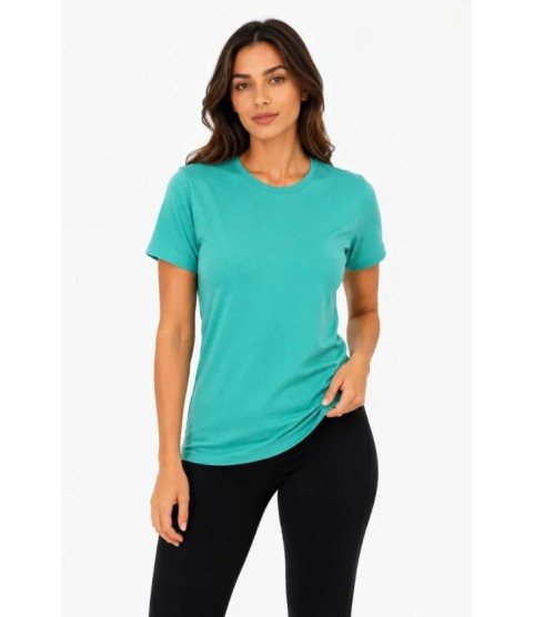Basic Tişört Bisiklet Yaka Kısa Kol Günlük Yazlık Slim Fit T-Shirt - Su Yeşili