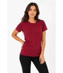 Basic Tişört Bisiklet Yaka Kısa Kol Günlük Yazlık Slim Fit T-Shirt - Bordo