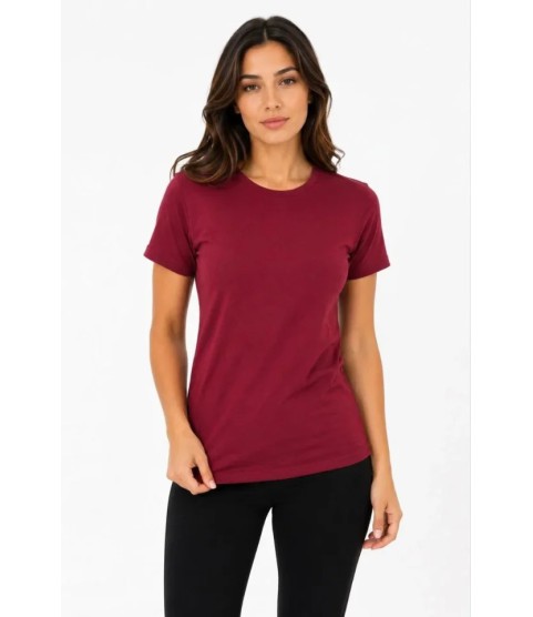 Basic Tişört Bisiklet Yaka Kısa Kol Günlük Yazlık Slim Fit T-Shirt - Bordo Basic Tişört Bisiklet Yaka Kısa Kol Günlük Yazlık Slim Fit T-Shirt - Bordo