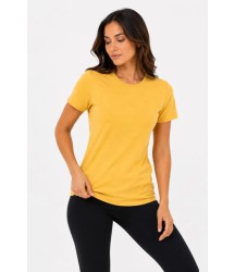 Basic Tişört Bisiklet Yaka Kısa Kol Günlük Yazlık Slim Fit T-Shirt - Sarı