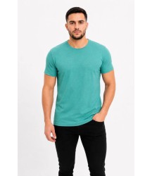 Erkek Basic Tişört Bisiklet Yaka Kısa Kol Günlük Yazlık Slim Fit T-Shirt - Su Yeşili
