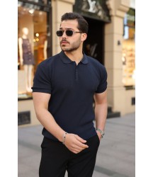 Erkek Düğmeli Yaka Kısa Kollu Triko Tişört