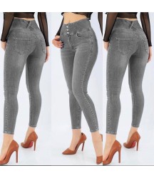 Yüksel Bel Likralı Kot Pantolon (Gri)