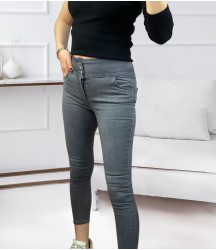 Yüksel Bel Likralı Kot Pantolon (Gri)