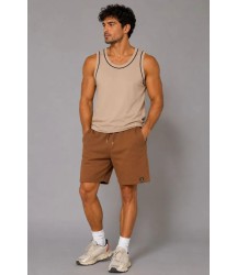 Erkek Dokuma Kumaş Cepli Bağcıklı Regular Fit Yazlık Şort - Kahverengi