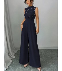 Kadın Balıkçı Yaka Kolsuz Incili Beli Kuşaklı Uzun Janjan Tulum