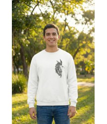 Sevgililer Günü Baskılı Oversize Bisiklet Yaka Sweatshirt - Beyaz