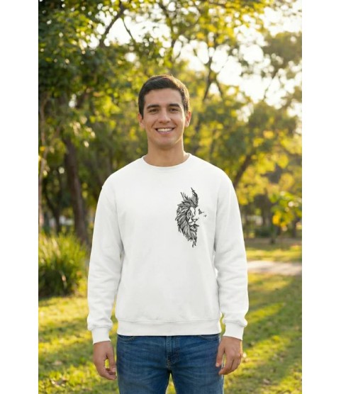 Sevgililer Günü Baskılı Oversize Bisiklet Yaka Sweatshirt - Beyaz