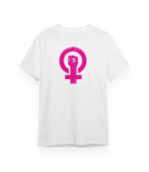 8 Mart Dünya Kadınlar Günü Baskılı Oversize Bisiklet Yaka T-shirt - Beyaz