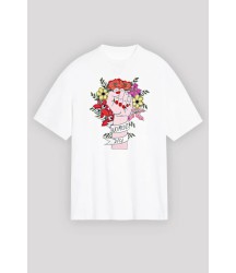 8 Mart Dünya Kadınlar Günü Baskılı Oversize Bisiklet Yaka T-shirt - Beyaz