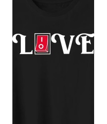 14 Şubat Sevgililer Günü Love Baskılı Oversize Bisiklet Yaka T-shirt - Siyah