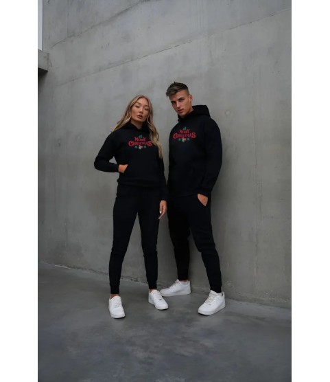 Yılbaşı Merry Christmas Baskılı Oversize Kapüşonlu Sweatshirt Hoodie - Siyah Yılbaşı Merry Christmas Baskılı Oversize Kapüşonlu Sweatshirt Hoodie - Siyah