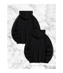 Sevgili Çift Kombini Örümcek Baskılı Kapüşonlu Sweatshirt Hoodie - Siyah