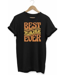 24 Kasım Öğretmenler Günü Hediye Baskılı Oversize Bisiklet Yaka T-shirt - Siyah