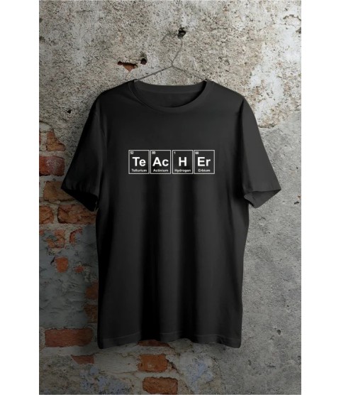 24 Kasım Kimya Öğretmeni Hediyesi Baskılı Bisiklet Yaka T-shirt - Beyaz