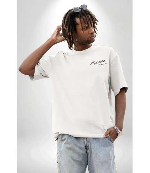 30 Ağustos Zafer Bayramı Ön Arka Baskılı Oversize Bisiklet Yaka T-shirt - Beyaz